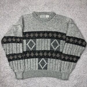 Method Sweater Mens Medium Vintage 3D Hip Hop Grandpa Crewneck Photoshoot Layers